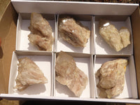 Natural Cascading White Phantom Quartz Clusters  x 6 From Luena, Congo - TopRock