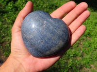 Polished Rich Blue Stunning Lazulite Hearts x 3 From Ambatfinhandrana, Madagascar - TopRock