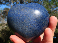 Polished Rich Blue Stunning Lazulite Hearts x 3 From Ambatfinhandrana, Madagascar - TopRock