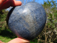 Polished Rich Blue Stunning Lazulite Hearts x 3 From Ambatfinhandrana, Madagascar - TopRock