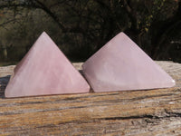 Polished Gemmy Pink Rose Quartz Pyramids x 5 From Ambatondrazaka, Madagascar - TopRock