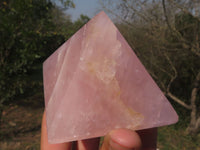Polished Gemmy Pink Rose Quartz Pyramids x 5 From Ambatondrazaka, Madagascar - TopRock