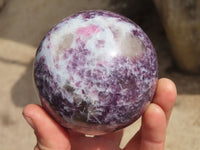 Polished Purple Lepidolite With Rubellite Spheres  x 2 From Madagascar