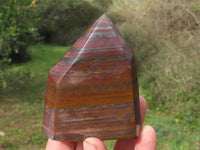 Polished Banded Iron / Muggle Stone Points / Prisms x 4 From Southern Africa - TopRock