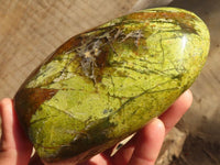 Polished Green Opal Standing Free Forms  x 2 From Madagascar