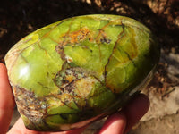 Polished Green Opal Standing Free Forms  x 2 From Madagascar