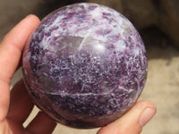 Polished Purple Lepidolite With Rubellite Spheres  x 2 From Madagascar