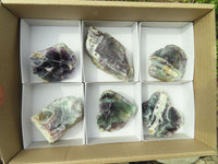 Polished Watermelon Fluorite Standing Slabs  x 6 From Uis, Namibia