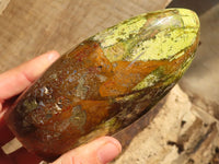 Polished Green Opal Standing Free Forms  x 2 From Madagascar