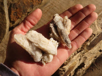 Natural Fluorescent Drusy Quartz Coated Spearhead Calcite Crystals x 12 From Alberts Mountain, Lesotho