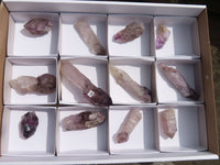 Natural Window Amethyst Crystals  x 12 From Chiredzi, Zimbabwe