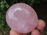 Polished Gemmy Pink Rose Quartz Palm Stones  x 12 From Madagascar - TopRock