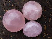 Polished Gemmy Pink Rose Quartz Palm Stones  x 12 From Madagascar - TopRock