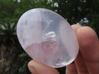 Polished Gemmy Pink Rose Quartz Palm Stones  x 12 From Madagascar - TopRock