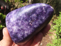 Polished Purple Lepidolite Standing Free Forms  x 4 From Zimbabwe