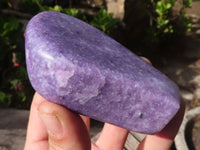 Polished Purple Lepidolite Standing Free Forms  x 4 From Zimbabwe