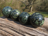 Polished Groovy Stromatolite / Kambamba Jasper Spheres  x 4 From Katsepy, Madagascar - TopRock