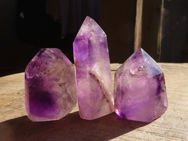 Polished Small Amethyst Points x 12 From Ambatondrazaka, Madagascar