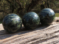 Polished Groovy Stromatolite / Kambamba Jasper Spheres  x 4 From Katsepy, Madagascar - TopRock