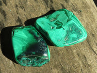 Polished Flower & Banded Malachite Free Forms  x 12 From Congo - Toprock Gemstones and Minerals 