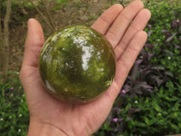 Polished Gorgeous Green Opal Spheres  x 3 From Madagascar - TopRock