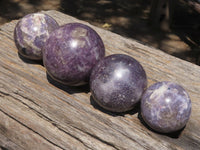 Polished Purple Lepidolite Mica Spheres  x 4 From Madagascar - TopRock