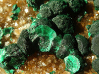 Natural Classic Ball Malachite On Yellow Limonite Quartz Specimen x 1 From Kambove, Congo