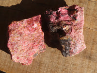 Natural Rough Red Rhodonite Specimens x 6 From Zimbabwe