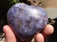 Polished Purple Lepidolite Hearts  x 6 From Madagascar - TopRock