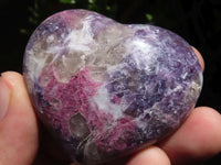 Polished Purple Lepidolite Hearts  x 6 From Madagascar - TopRock