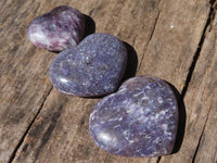 Polished Purple Lepidolite Hearts  x 6 From Madagascar - TopRock