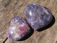 Polished Purple Lepidolite Hearts  x 6 From Madagascar - TopRock