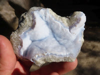 Natural Blue Lace Agate Geode Specimens  x 12 From Nsanje, Malawi