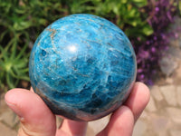 Polished Blue Apatite Spheres x 3 From Betroka, Madagascar - TopRock