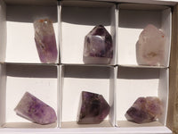 Polished Smokey Amethyst Window Quartz Crystals  x 6 From Akansobe, Madagascar - TopRock