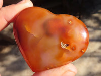 Polished Carnelian Agate Hearts & Palm Stones  x 12 From Madagascar