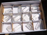 Polished Semi Optic Clear Quartz Points  x 12 From Madagascar - Toprock Gemstones and Minerals 