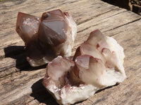 Natural Large Red Hematoid Phantom Quartz Clusters x 2 From Karoi, Zimbabwe - TopRock