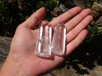 Polished Semi Optic Clear Quartz Points  x 12 From Madagascar - Toprock Gemstones and Minerals 