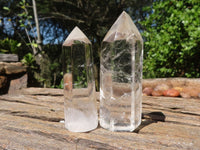 Polished Semi Optic Clear Quartz Points  x 12 From Madagascar - Toprock Gemstones and Minerals 