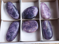 Polished Extra Large Purple Lepidolite Free Forms x 6 From Zimbabwe - TopRock