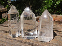 Polished Semi Optic Clear Quartz Points  x 12 From Madagascar - Toprock Gemstones and Minerals 