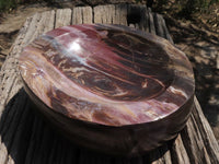 Polished Petrified Red Podocarpus Wood Bowl x 1 From Mahajanga, Madagascar - TopRock