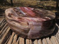 Polished Petrified Red Podocarpus Wood Bowl x 1 From Mahajanga, Madagascar - TopRock