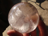 Polished Large Rainbow Veil Clear Quartz Balls x 2 From Madagascar