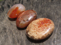 Polished Small Carnelian Agate Palm Stones  x 28 From Madagascar - TopRock