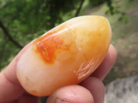 Polished Small Carnelian Agate Palm Stones  x 28 From Madagascar - TopRock