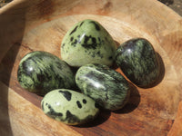 Polished Highly Selected Leopard Stone Green & Blue Dot Patterned Free Forms - Sold per 1 kg  From Zimbabwe - TopRock