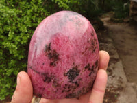 Polished Bright Pink Rhodonite Standing Free Forms x 2 From Madagascar