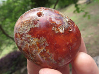 Polished Small Carnelian Agate Palm Stones  x 28 From Madagascar - TopRock